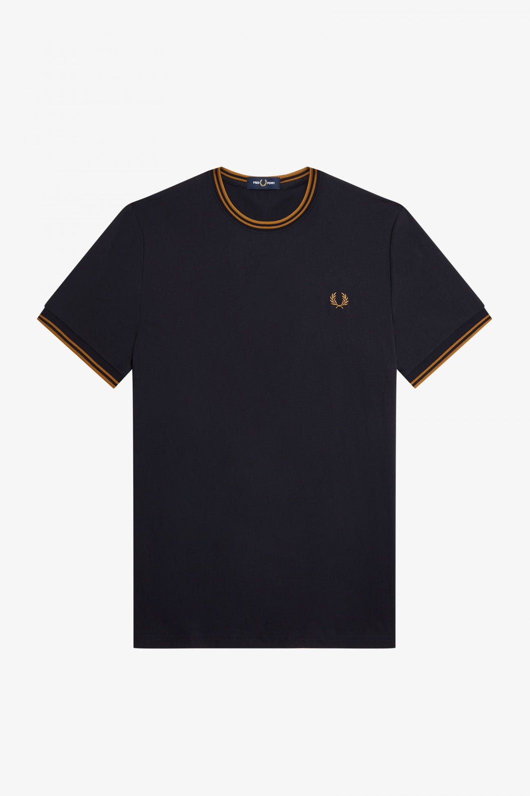 Fred perry Twin Tipped t-shirt, Navy with Caramel Twin Tipping