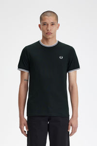 Fred Perry Dark Green Twin Tipped Ringer T-Shirt