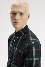 Load image into Gallery viewer, Fred Perry Night  Green Check Long Sleeve Shirt

