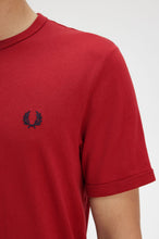Load image into Gallery viewer, Fred Perry Blood Red Ringer t-shirt

