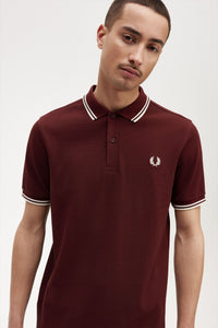 Fred Perry Oxblood Polo with Ecru Twin Tipping