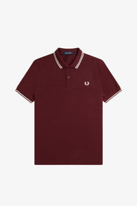 Fred Perry Oxblood Polo with Ecru Twin Tipping