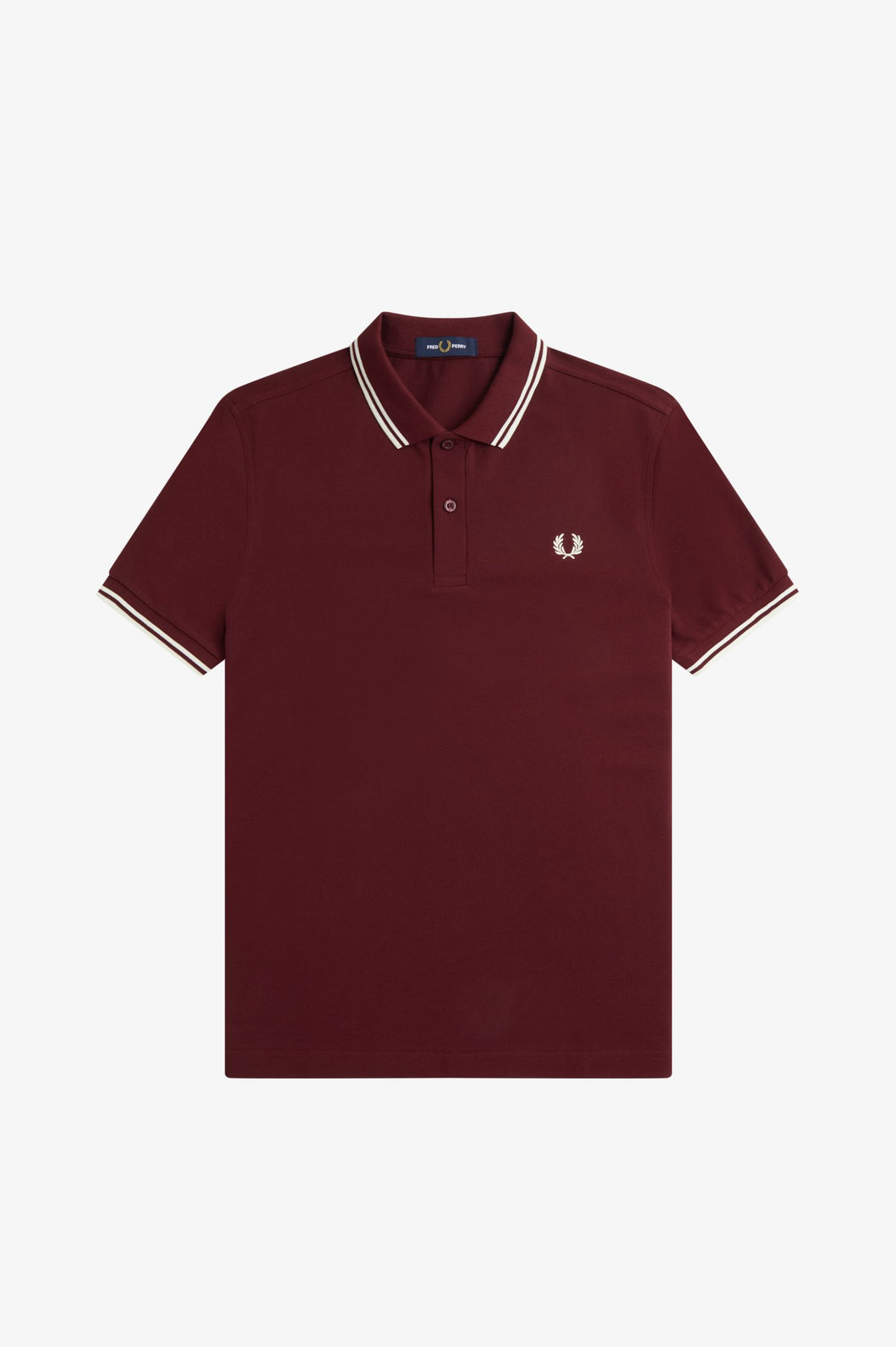 Fred Perry Oxblood Polo with Ecru Twin Tipping