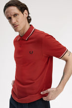 Load image into Gallery viewer, Fred Perry Burnt Red Polo with Black and Ecru Tipping
