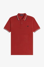 Load image into Gallery viewer, Fred Perry Burnt Red Polo with Black and Ecru Tipping
