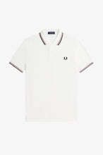 Load image into Gallery viewer, Fred Perry Snow White Polo with Light Rust and Black Twin Tipping
