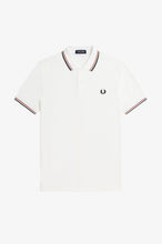 Load image into Gallery viewer, Fred Perry Snow White Polo with Light Rust and Black Twin Tipping
