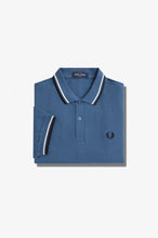 Load image into Gallery viewer, Fred Perry Midnight Blue polo with Snow White and Black Twin Tipping
