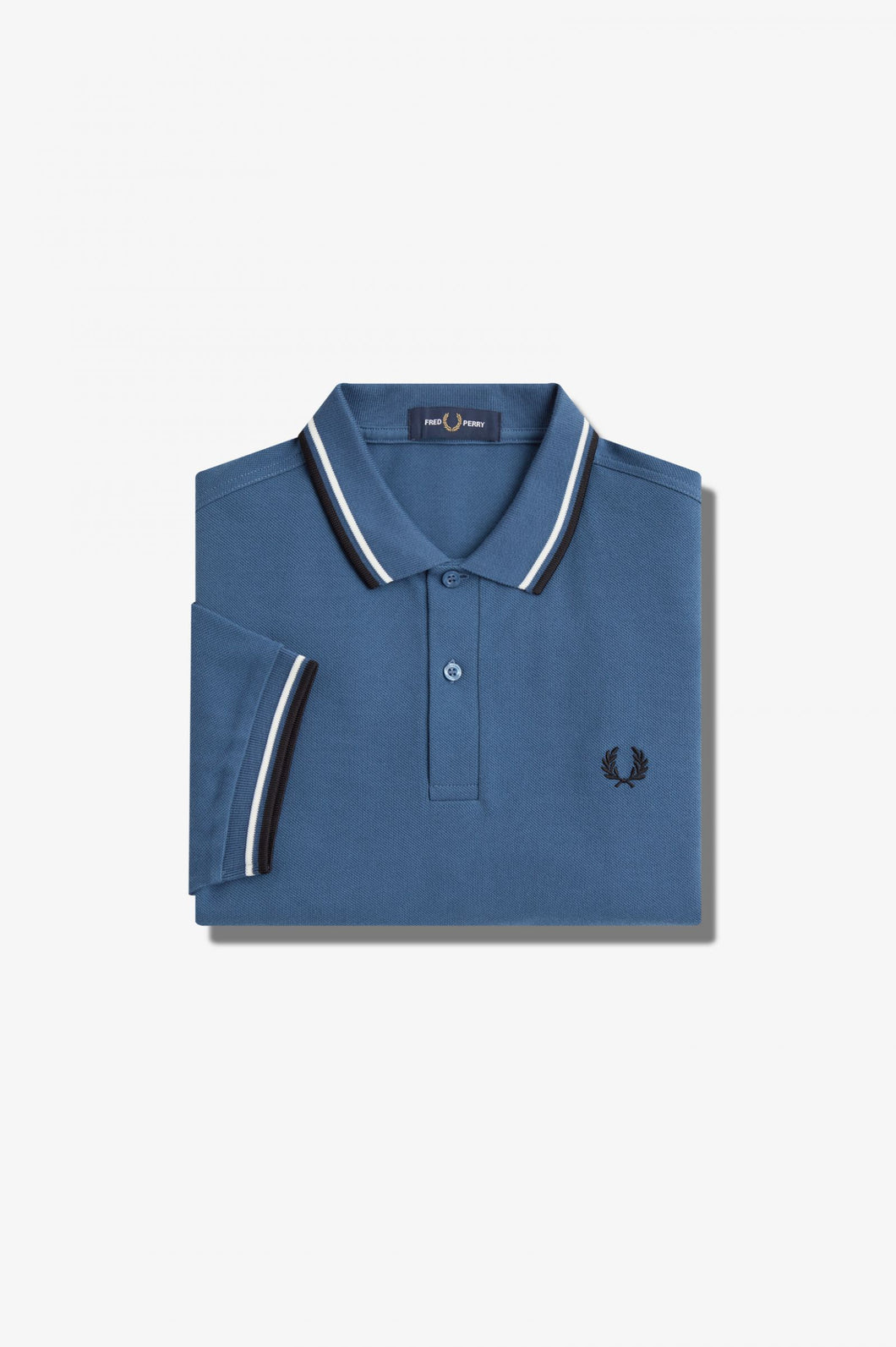 Fred Perry Midnight Blue polo with Snow White and Black Twin Tipping