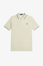 Load image into Gallery viewer, FRED PERRY OYSTER WITH WHITE AND PETROL BLUE TIPPING

