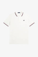 Load image into Gallery viewer, Fred Perry Snow White Polo With Burnt Red and Navy Twin Tipping
