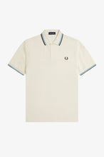 Load image into Gallery viewer, Fred Perry Ecru Polo with Soft Blue and Carrington Brick Twin Tippping
