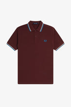 Load image into Gallery viewer, Fred Perry Oxblood Polo with White and Blue Twin Tipping
