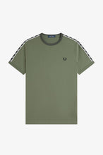 Load image into Gallery viewer, Fred Perry Green and Black Tape Ringer T-Shirt
