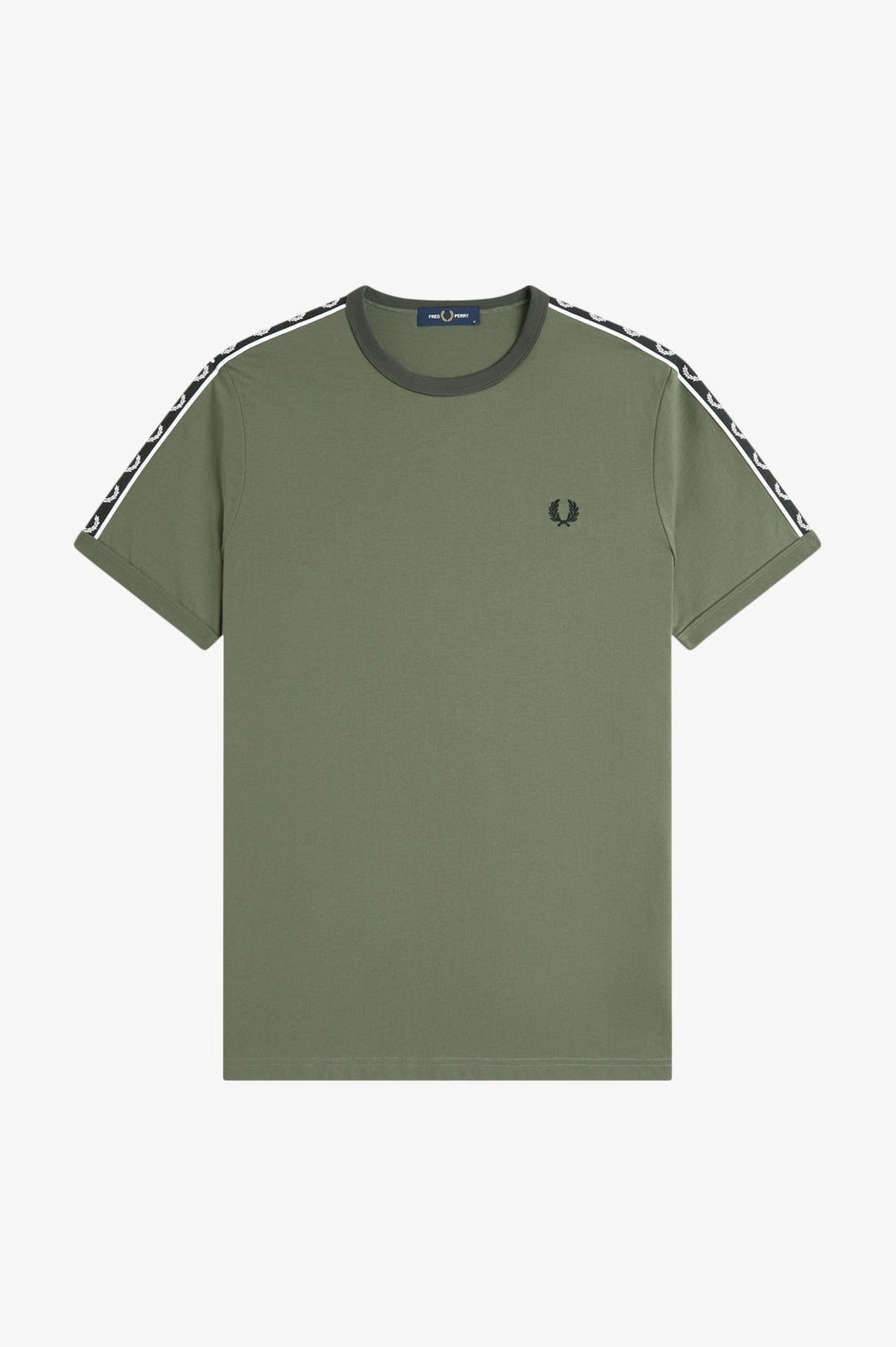 Fred Perry Green and Black Tape Ringer T-Shirt