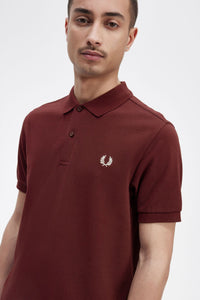 Fred Perry Oxblood Polo with Classic White Crest detailing