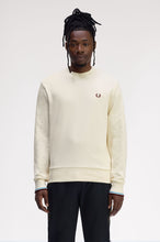 Load image into Gallery viewer, Fred Perry Ecru Sweatshirt with Oxblood and Blue Detail
