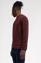 Load image into Gallery viewer, Fred Perry Oxblood Sweatshirt with White and Blue Detail

