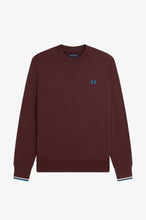 Load image into Gallery viewer, Fred Perry Oxblood Sweatshirt with White and Blue Detail
