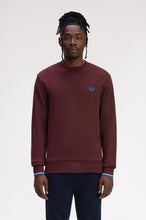 Load image into Gallery viewer, Fred Perry Oxblood Sweatshirt with White and Blue Detail
