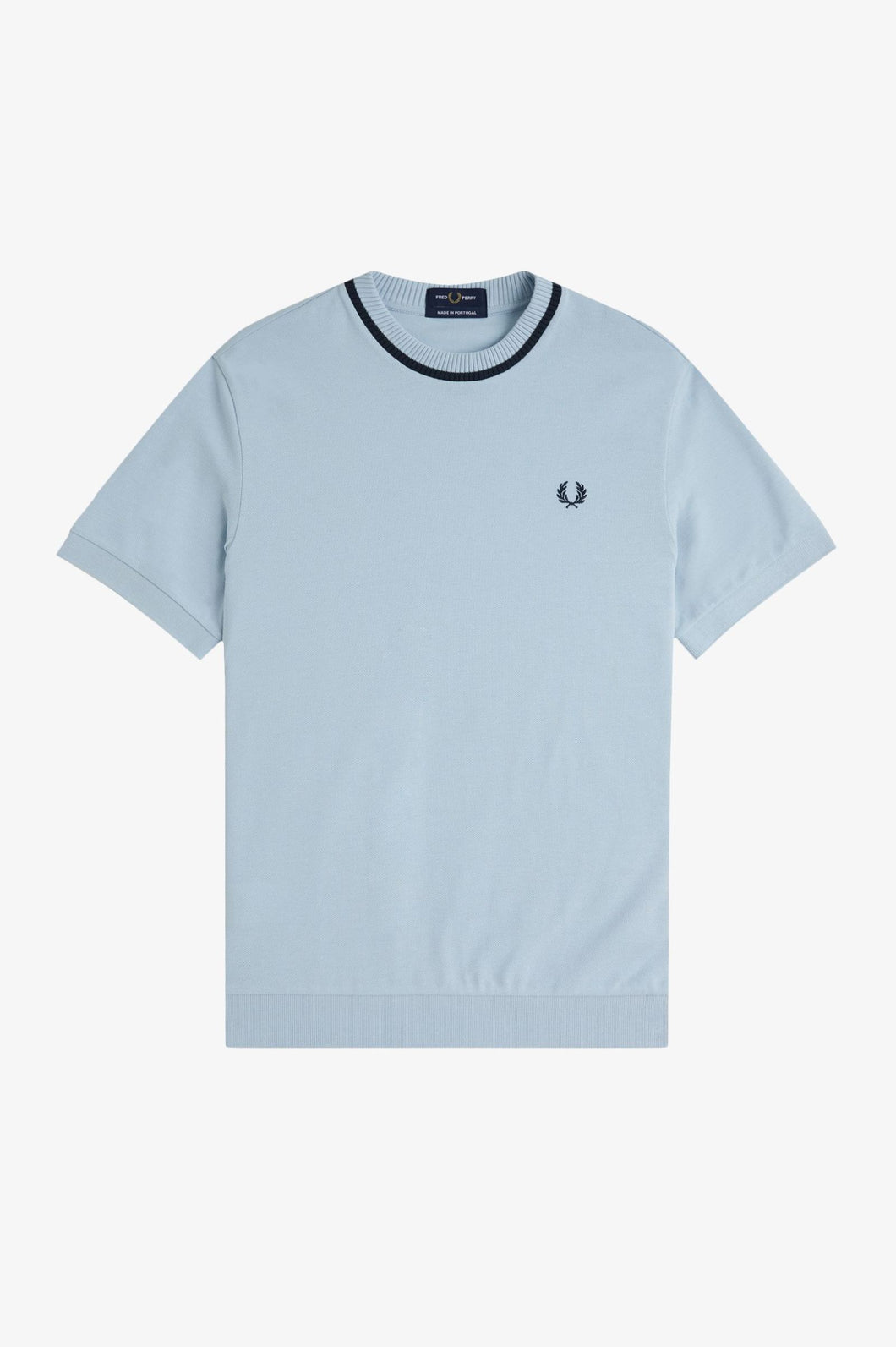 Fred Perry Crew Neck Piqué T-Shirt in Light Smoke