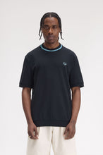 Load image into Gallery viewer, Fred Perry Crew Neck Piqué T-Shirt in Navy
