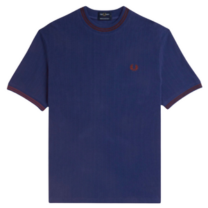 Fred Perry French Navy Ribbed Jersey Tee