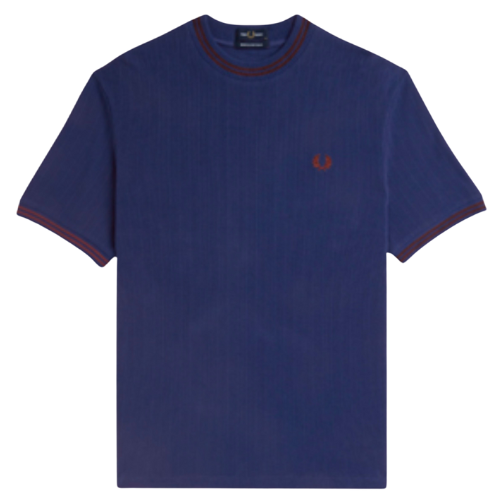 Fred Perry French Navy Ribbed Jersey Tee