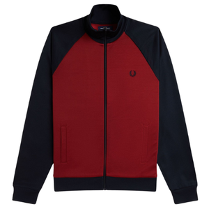 Fred Perry Contrast Burnt Red and Navy Track Jacket