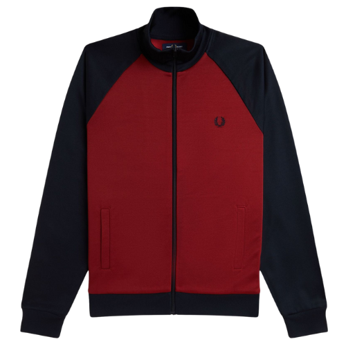 Fred Perry Contrast Burnt Red and Navy Track Jacket