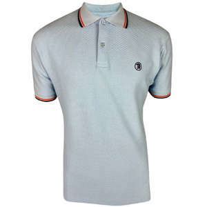 Trojan Sky Blue Twin Tipped Textured Polo