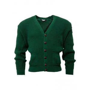 Relco Waffle Knit Cardigan in Green