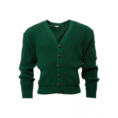 Relco Waffle Knit Cardigan in Green