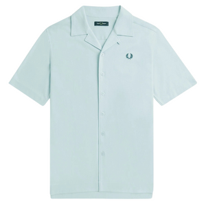 Fred Perry Woven Mesh Sky Blue Revere Collar Shirt