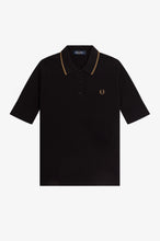 Load image into Gallery viewer, Fred Perry Ladies Ribbed Black Knit with Golden Brown Tip
