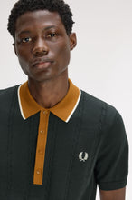 Load image into Gallery viewer, Fred Perry Night Green Cable Knit Top.
