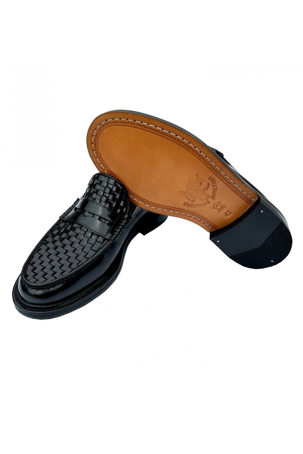 Delicious Junction Black Brummel Basket Weave Loafers Rebirth of Cool