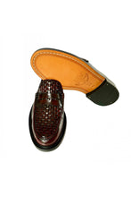 Load image into Gallery viewer, Delicious Junction Oxblood Brummel Basket Weave Loafers
