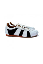 Load image into Gallery viewer, Delicious Junction White &amp; Black Chad Leather Trainer
