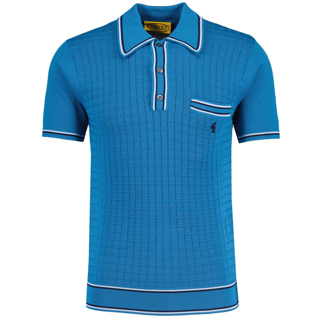 Gabicci Aqua Blue Dario Short Sleeve Knit.  (Free postage, Ireland Only)