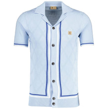Load image into Gallery viewer, Gabicci Sky Blue Ross Button Thru Short Sleeve Knit.  (Free postage, Ireland Only)

