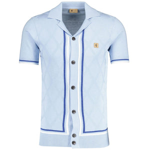 Gabicci Sky Blue Ross Button Thru Short Sleeve Knit.  (Free postage, Ireland Only)