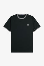 Load image into Gallery viewer, Fred Perry Dark Green Twin Tipped Ringer T-Shirt
