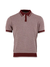 Load image into Gallery viewer, Relco Burgundy Dogtooth Knitted Polo
