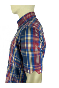 TROJAN Multi-check Port S/S B/D shirt