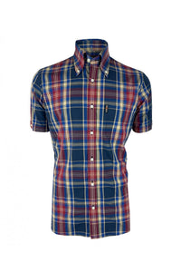 TROJAN Multi-check Port S/S B/D shirt