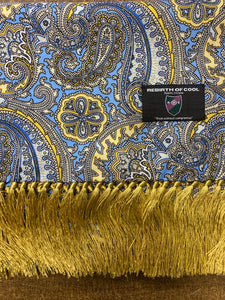 Rebirth of Cool 100% Silk Paisley scarf - Sky Blue & Gold