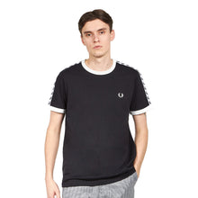Load image into Gallery viewer, Fred Perry Black Taped Ringer T-shirt
