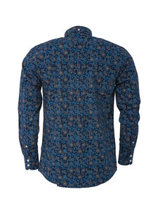 Relco long sleeve Blue Floral Paisley shirt