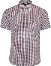 Load image into Gallery viewer, Relco Burgundy Gingham Short Sleeve Shirt
